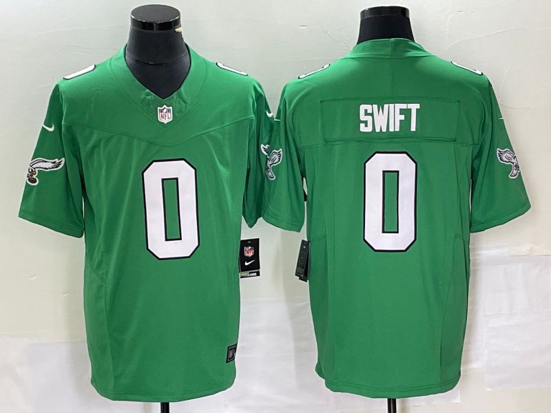 Men Philadelphia Eagles 0 Swift Green Nike Throwback Vapor Limited NFL Jersey